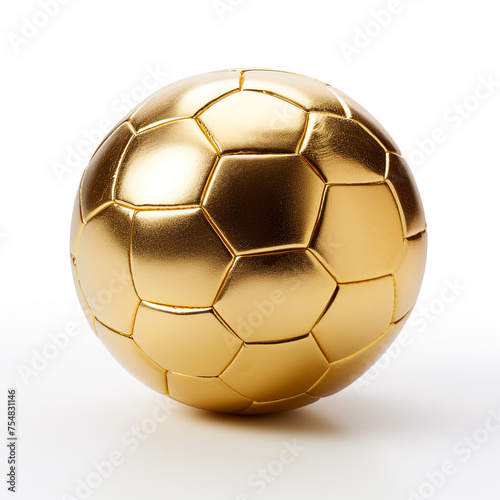 golden soccer ball on white background --v 5.2    reated with Generative Ai