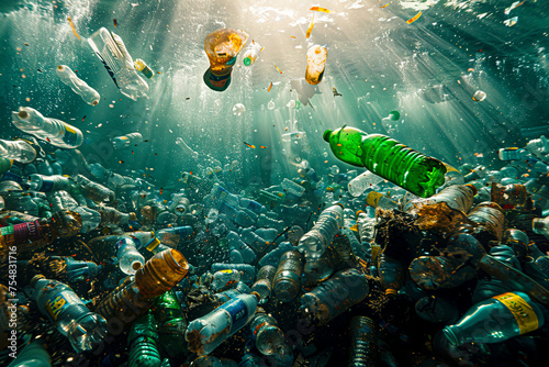 Plastic Peril The Deep Sea Crisis of Ocean Pollution created with Generative AI technology © Fernando Cortés