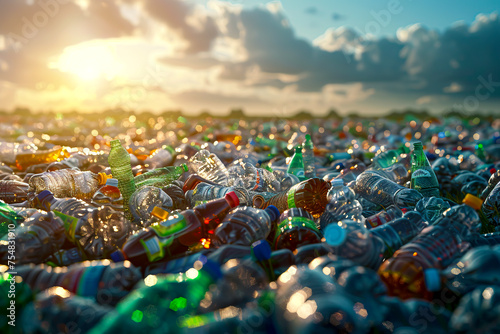 Revolutionizing Environmental Awareness Colored Plastic Recycling Solutions to Combat Pollution created with Generative AI technology