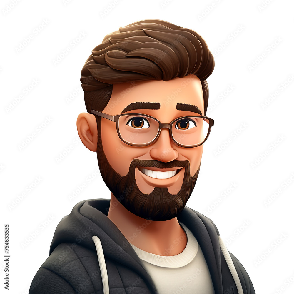 Memoji very handsome smiling man on a white background сreated with Generative Ai Memoji very handsome smiling man on a white background сreated with Generative Ai