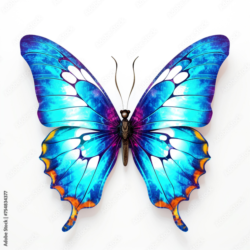 photo bright butterfly on a white background сreated with Generative Ai photo bright butterfly on a white background сreated with Generative Ai