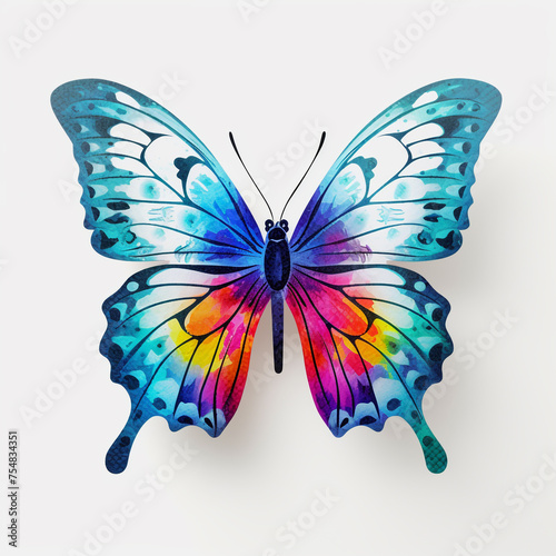 photo bright butterfly on a white background   reated with Generative Ai