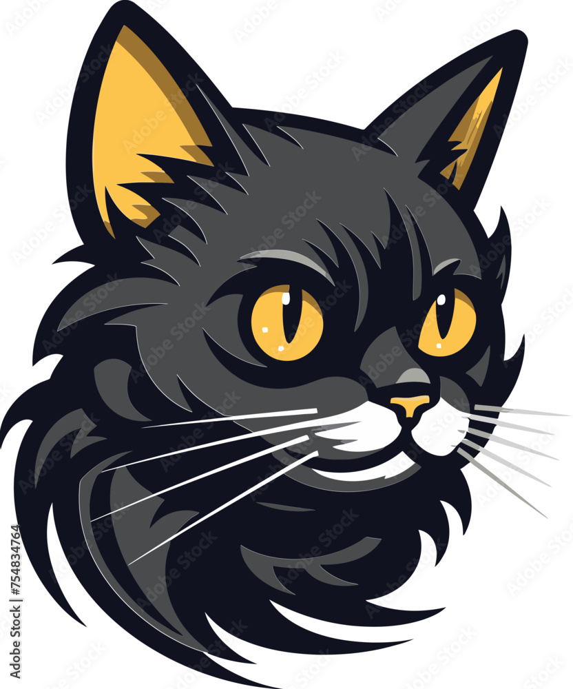Regal Cat Logo Exquisite Vector Illustration of a Feline Emblem
