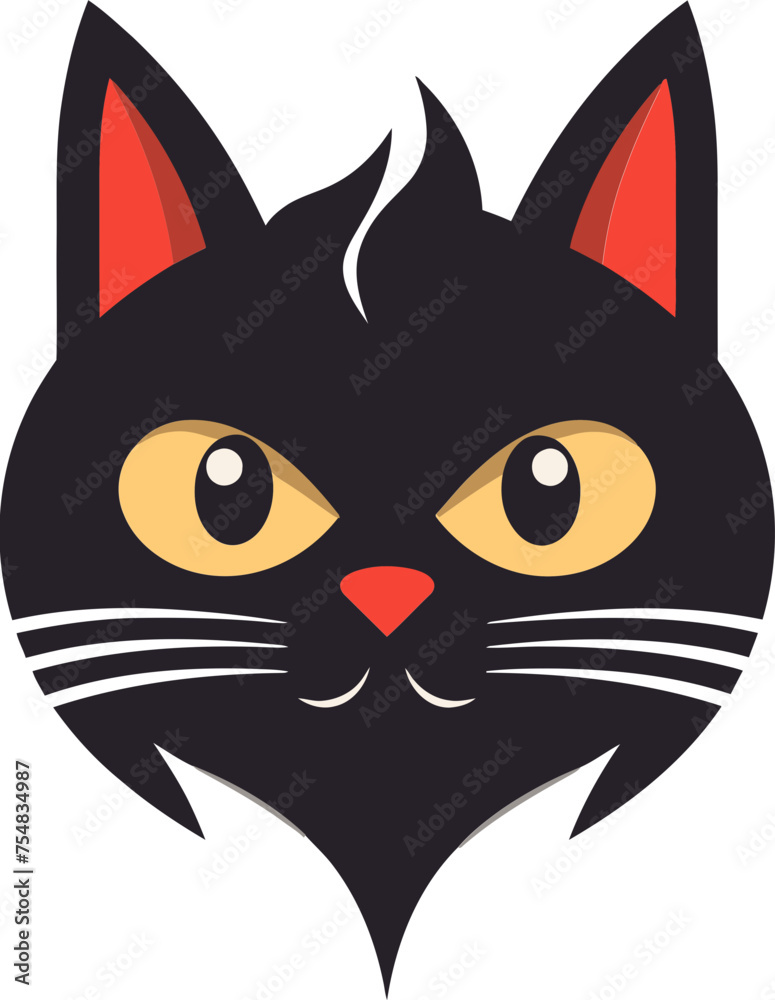 Enchanting Feline Emblem Whimsical Cat Logo Vector Design