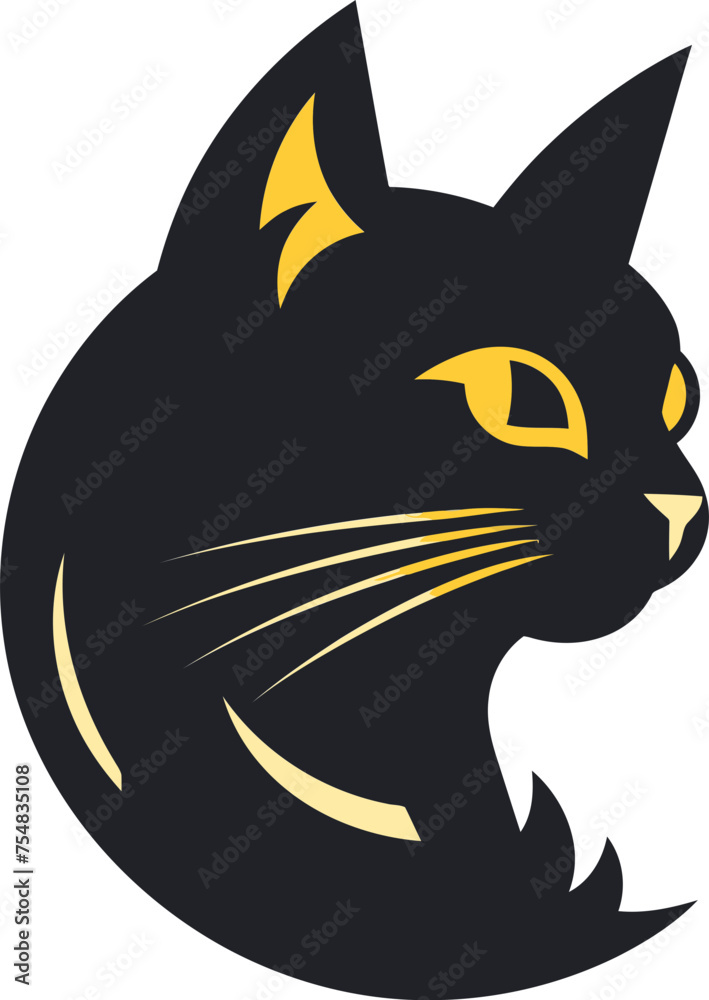 Graceful Guardian Magnificent Vector Illustration of a Cat Logo