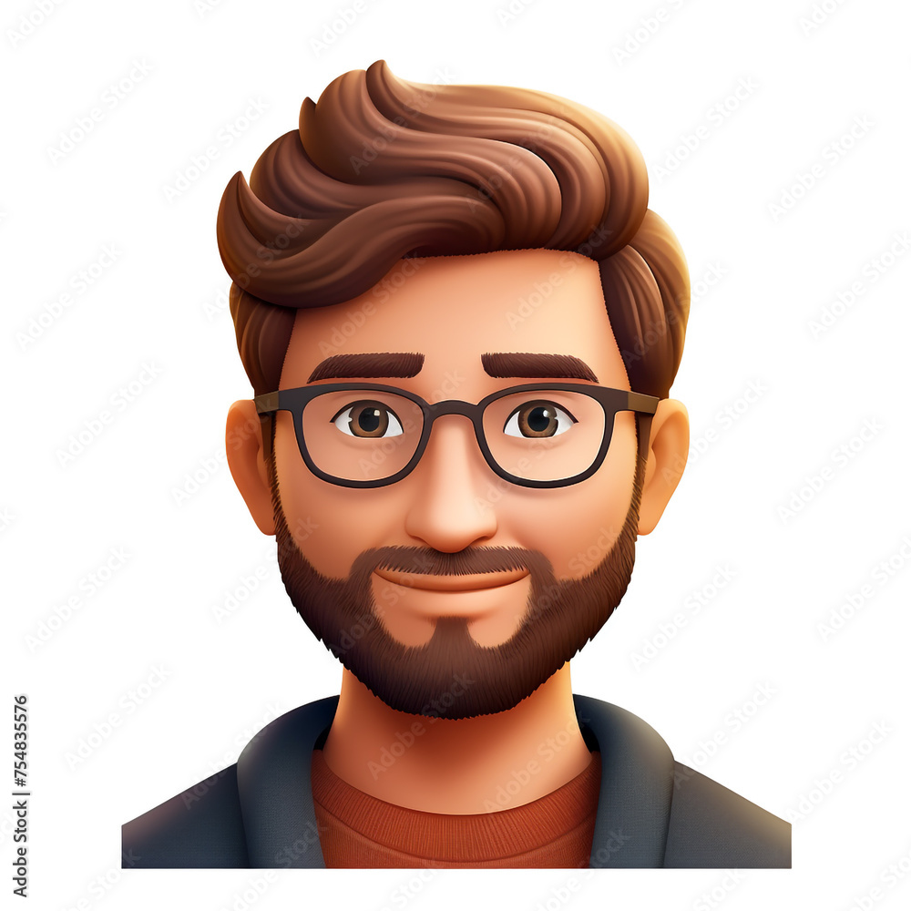 Memoji handsome man on white background сreated with Generative Ai Memoji handsome man on white background сreated with Generative Ai