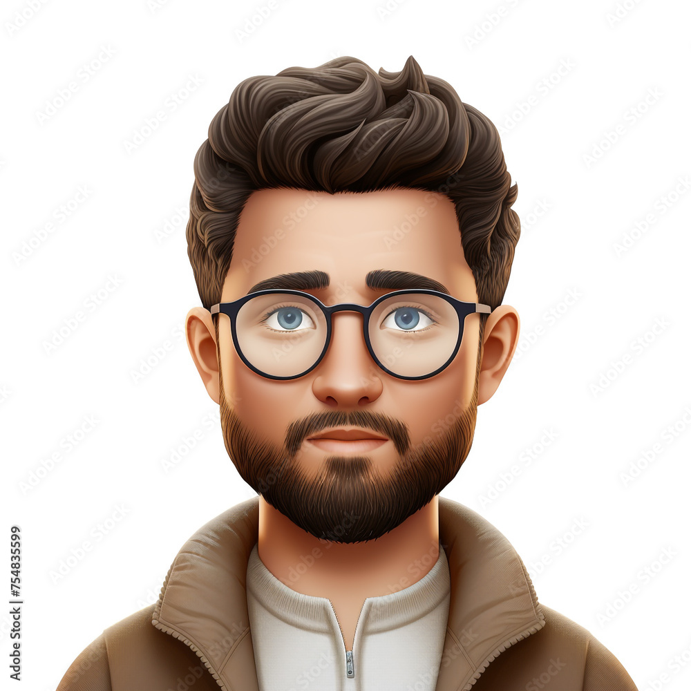 Memoji handsome man on white background сreated with Generative Ai Memoji handsome man on white background сreated with Generative Ai