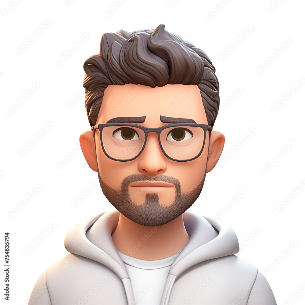 Memoji handsome man on white background сreated with Generative Ai Memoji handsome man on white background сreated with Generative Ai