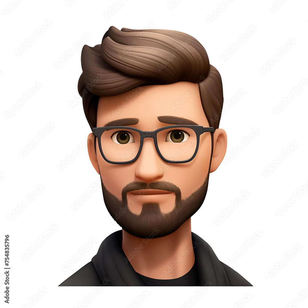 Memoji handsome man on white background сreated with Generative Ai Memoji handsome man on white background сreated with Generative Ai