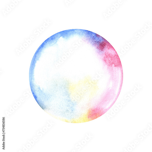 Watercolor soap bubble isolated