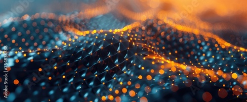 Macro shot of a single layer of graphene, showcasing its exceptional electrical conductivity and transparency photo