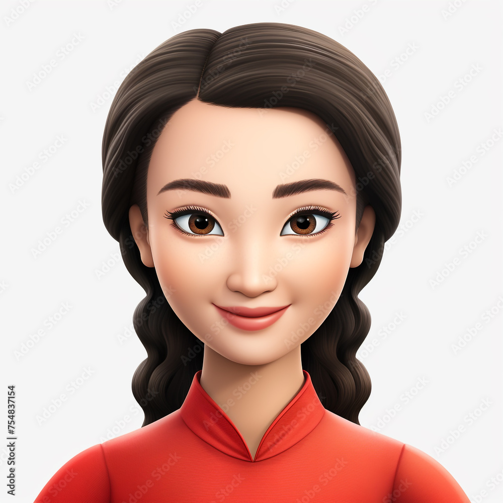 Memoji, beautiful smiling Chinese woman сreated with Generative Ai Memoji, beautiful smiling Chinese woman сreated with Generative Ai