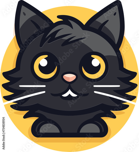 Aristocratic Feline Emblem Fine-Detailed Cat Logo Vector Illustration