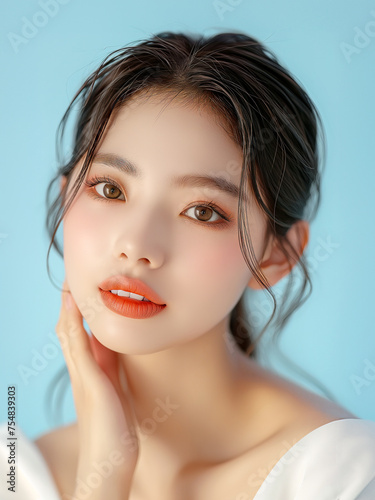 아시아인 뷰티 메이크업 모델