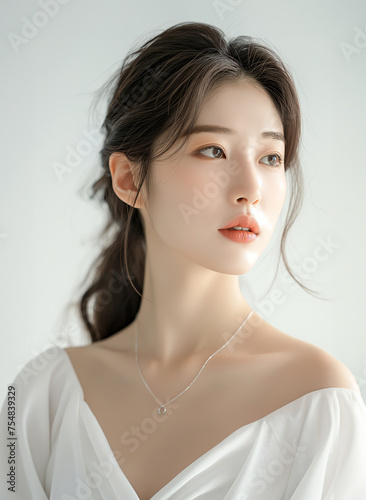 아시아인 뷰티 메이크업 모델