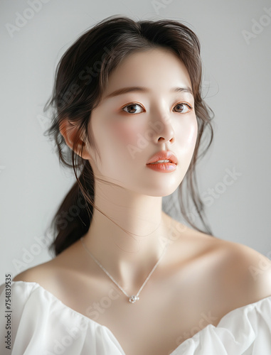 아시아인 뷰티 메이크업 모델