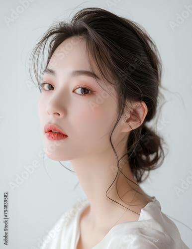 아시아인 뷰티 메이크업 모델