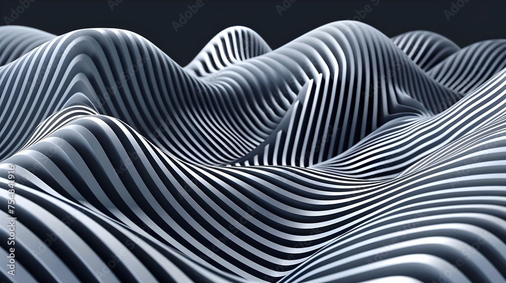 Mesmerizing 3D Geometric Waves Forming Intricate Patterns