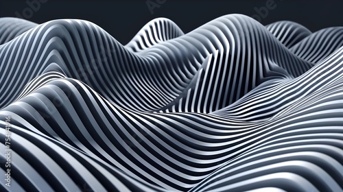 Mesmerizing 3D Geometric Waves Forming Intricate Patterns photo