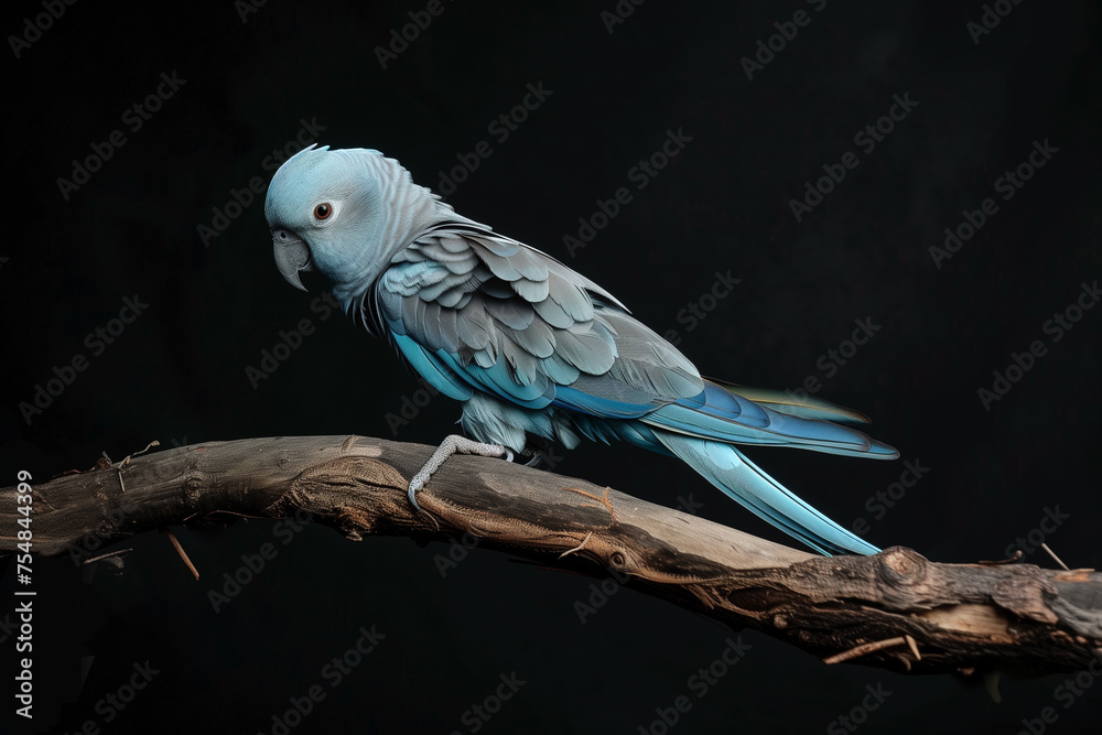 Fototapeta premium illustration of blue parrot. Created with Generative AI