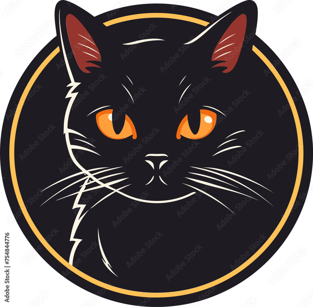 Cosmic Catwalk Fashionable Cat Logo Vector Design