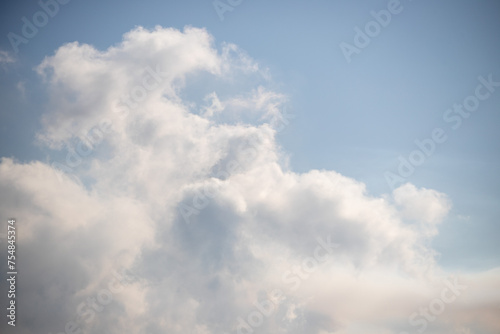 Blue sky with white clouds.