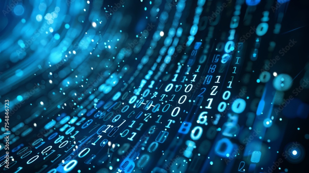 Stream of binary code on screen. Information technology and the future concept. Stream of binary code on screen. Information technology and the future concept.