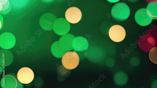 Abstract blur bokeh banner background. Gold bokeh on defocused Maroon and Green background © Reazy Studio