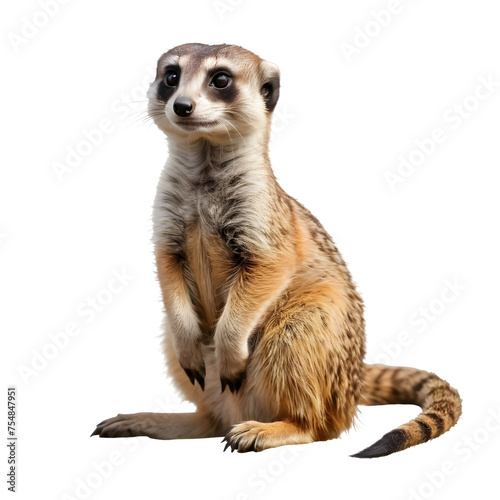 Meerkat, Suricate, isolated on white, transparent background, png