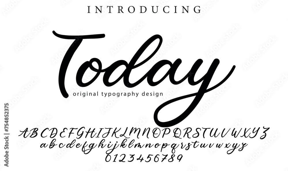 Today Font Stylish brush painted an uppercase vector letters, alphabet, typeface Today Font Stylish brush painted an uppercase vector letters, alphabet, typeface