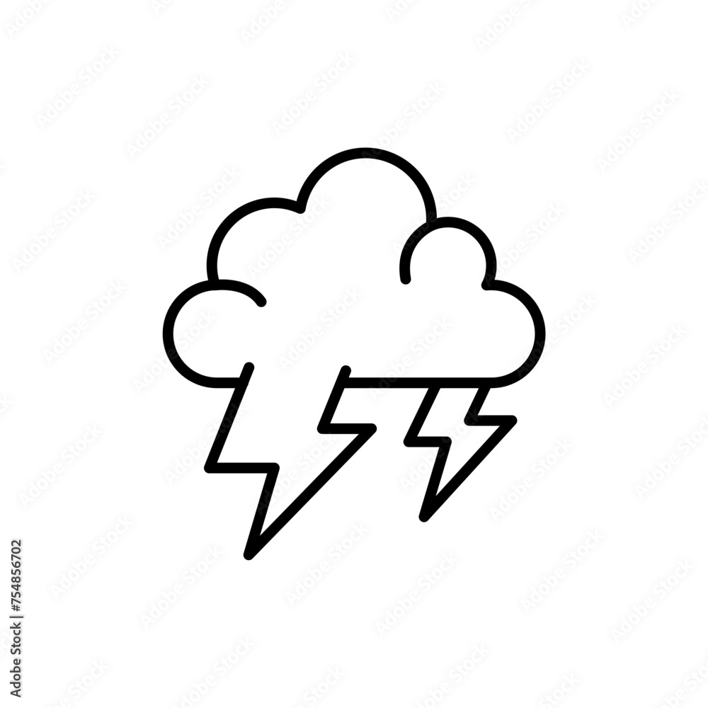 Thunder storm outline icons, minimalist vector illustration ,simple transparent graphic element .Isolated on white background Thunder storm outline icons, minimalist vector illustration ,simple transparent graphic element .Isolated on white background