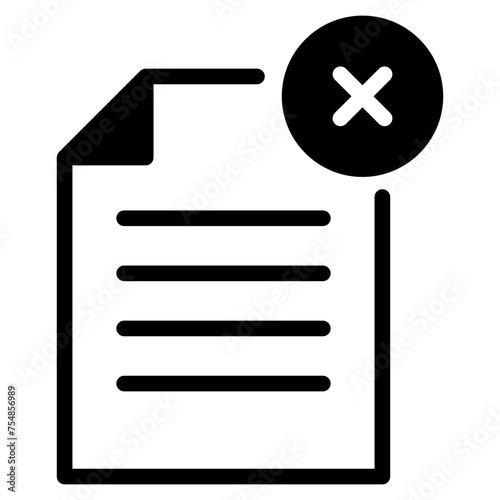 file document with cross icon