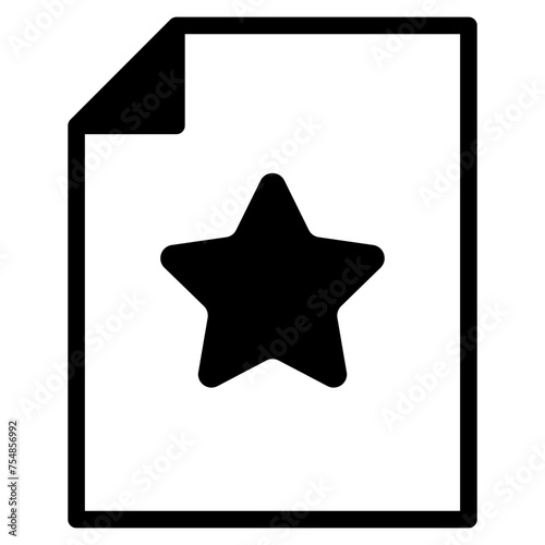 file document with rating star icon