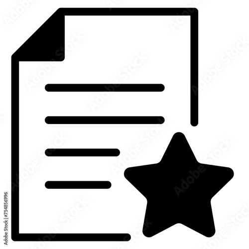 file document with rating star icon