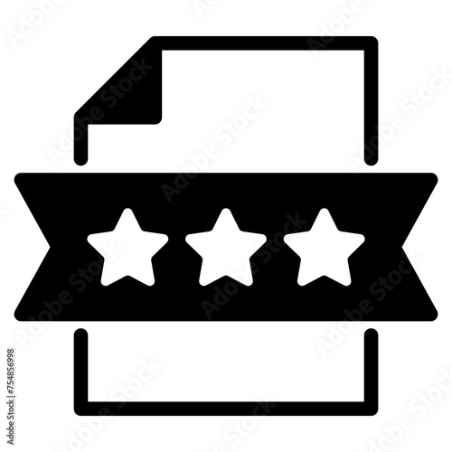 file document with rating star icon