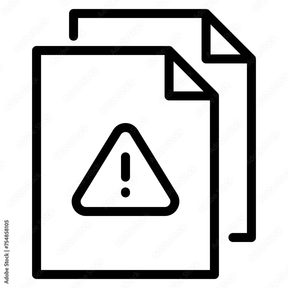 File document with exclamation mark File document with exclamation mark
