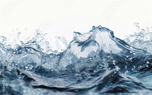 A detailed view of a wave forming and cresting in the water, highlighting the dynamic movement and energy of the ocean