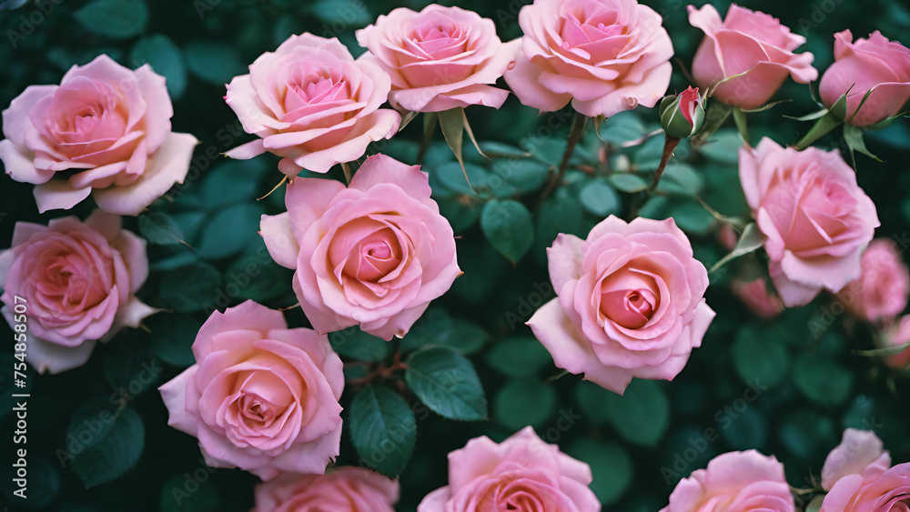 Pink roses in garden Pink roses in garden