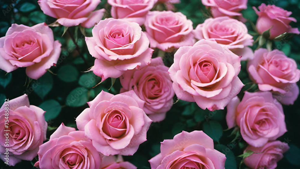 Pink roses in garden Pink roses in garden