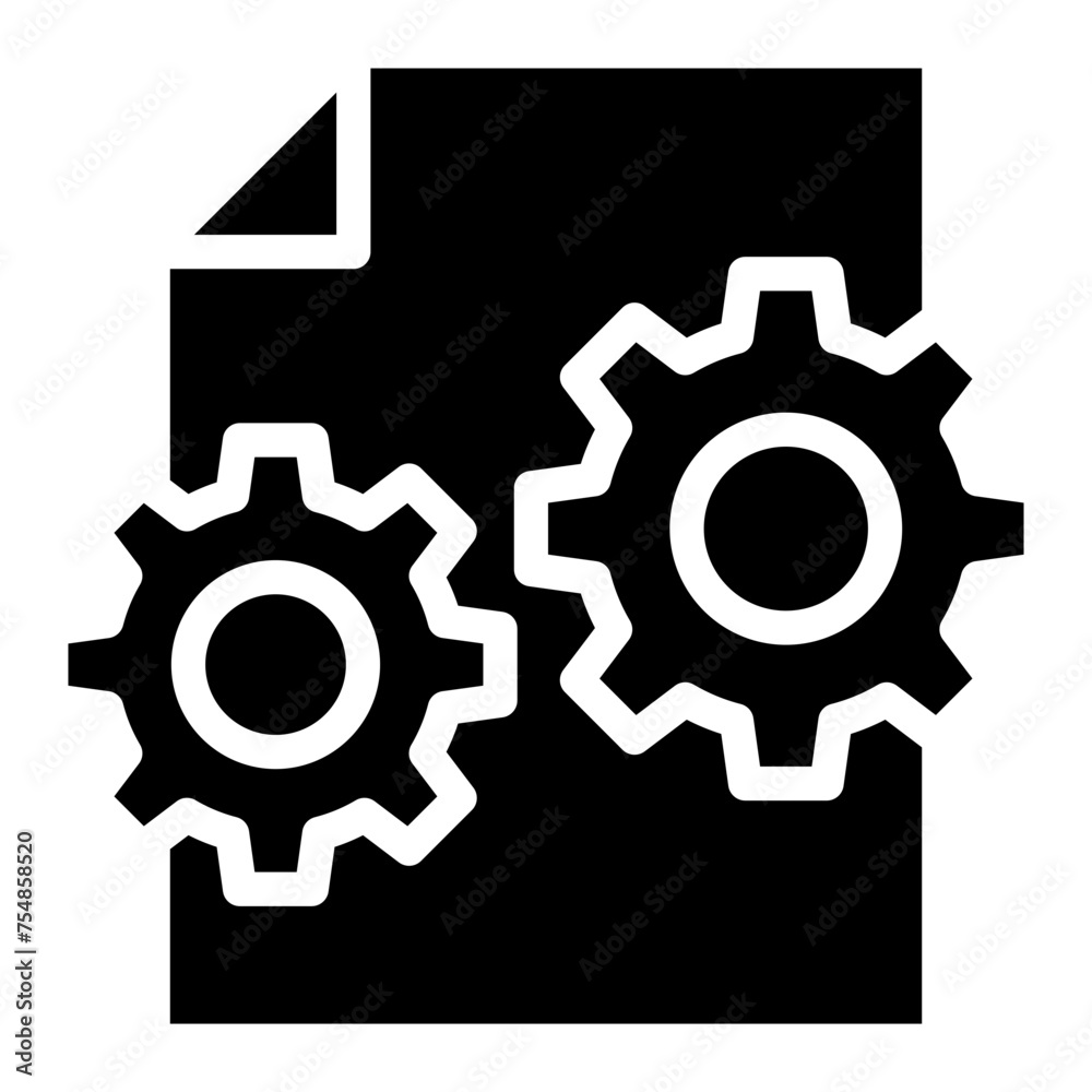 document and gear icon document and gear icon