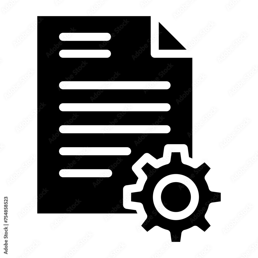 document and gear icon document and gear icon
