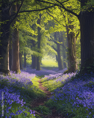 bluebells in the woods photo