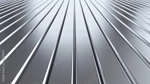 3D illustration of an abstract aluminum background with silver stripes.