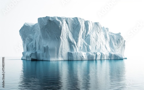 A large iceberg floats on top of a body of water, showcasing the raw power and beauty of nature