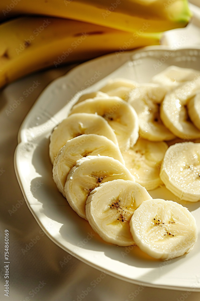 banana slices on a plate