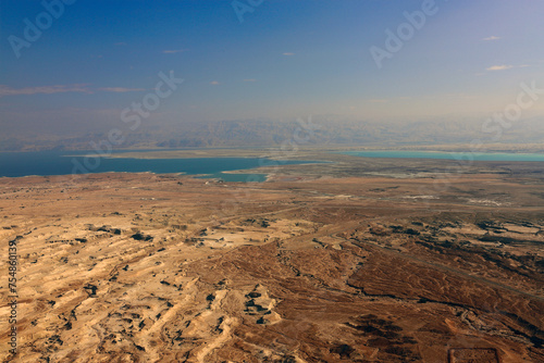 Travel to Israel. Massada fortress. Ancient ruins.