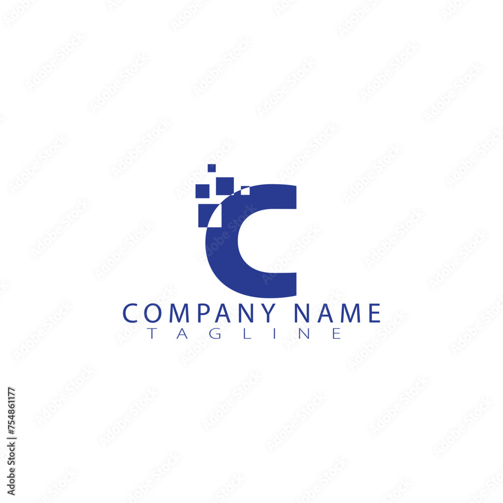 c letter tech logo design