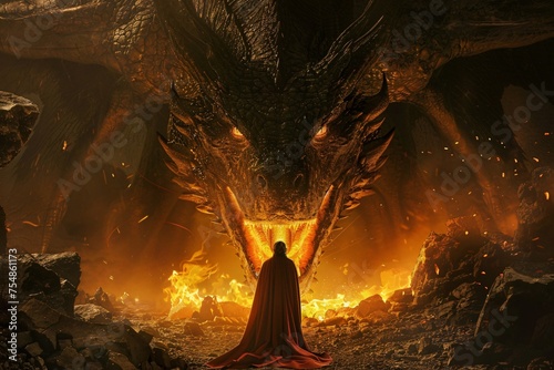 A dark sorcerer seeking to control the Black King Dragon igniting a conflict that could determine the fate of magical and human realms alike photo