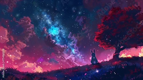 A whimsical tale of a rabbit who dreams of the Nebula Galaxy and finds ways to project its beauty into the night sky back home