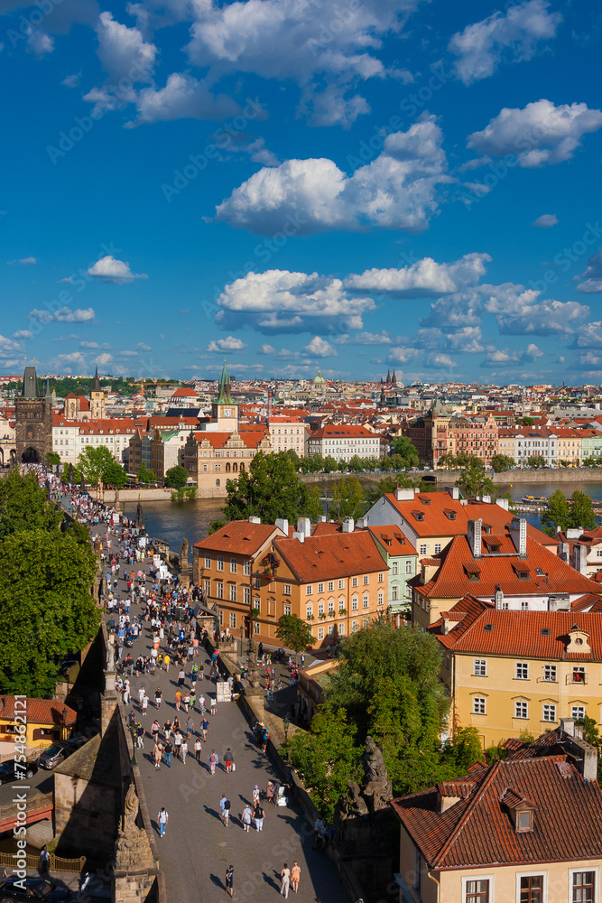 Fototapeta premium View of The famous Charles Bridge and Prague city center